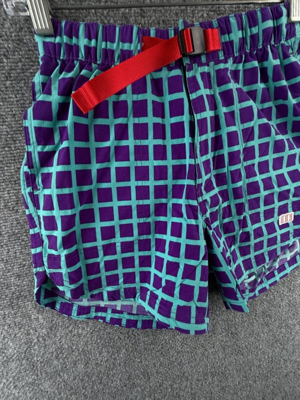 Topo Designs Purple Blue Geometric Shorts Belted XS Women Nylon Stretch Adult - Picture 3 of 14